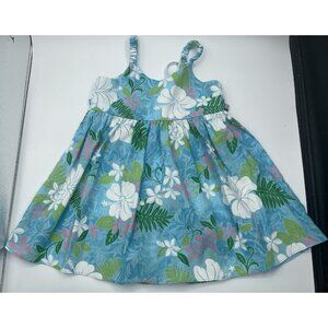 Hawaiian Made Royal Creations Girls Dress Size 3 Blue Pink Floral Summer